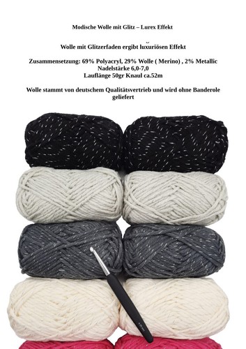 Strickgarn Häkelgarn Mützenwolle m. modischen Effekten Aktion 10x50gr (500gr) - Bild 12 von 40