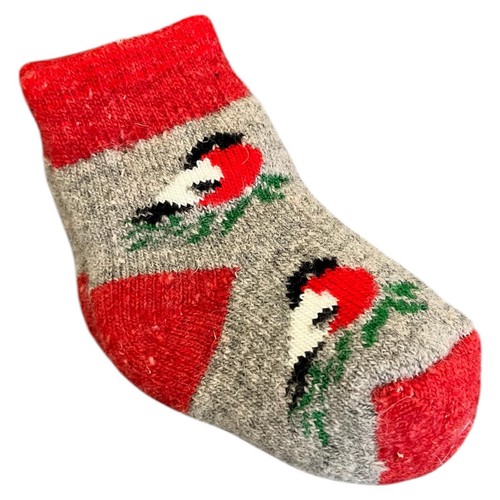 Socks Wool Handmade Winter 1-2T Knitted Soft Warm Natural Toddler Kids Christmas - Picture 3 of 6
