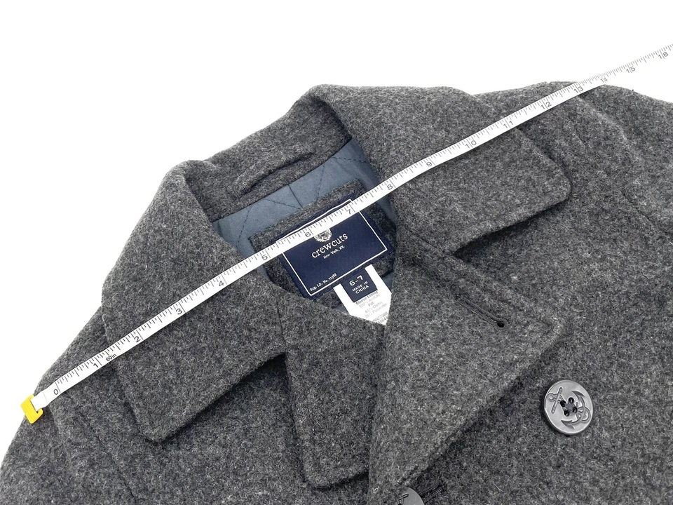 Chaquetón gris mezcla de lana para niños Crewcuts en muy buen estado 6-7 2012 Foto 3 de 4