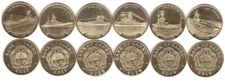 Nauru - set 6 coins x 5 Dollars 2016 - 2020 UNC Ships Lemberg-Zp