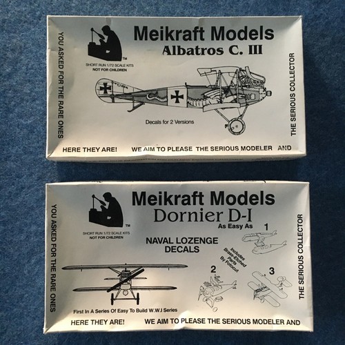 Lot Of 2 Meikraft Models Dornier D-I (Kit # 2001) & Albatros C.III (Kit # 1712)