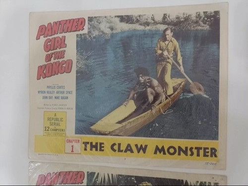 PANTHER GIRL OF THE KONGO LOBBY CARDS Lot x2 Republic Serial 1955 - Picture 2 of 3