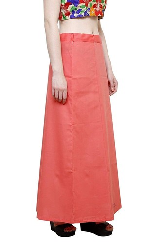 1 PCS PETTICOAT BOTTOM WEAR UNDER SKIRT INDIAN COTTON PETTICOAT GAJRI COLOR - Picture 2 of 2