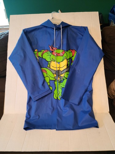 1989Vintage Teenage Mutant Ninja Turtles Rain Jacket RAINCOAT Raphael size 12 - Picture 2 of 11