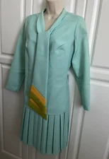Vintage Barbie Look Sea Green Nautical Sailor Style Dress Eisenberg California S