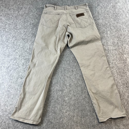 Wrangler Texas Stretch Jeans Mens 34 30 * Light Grey Cowboy Western - Picture 2 of 12