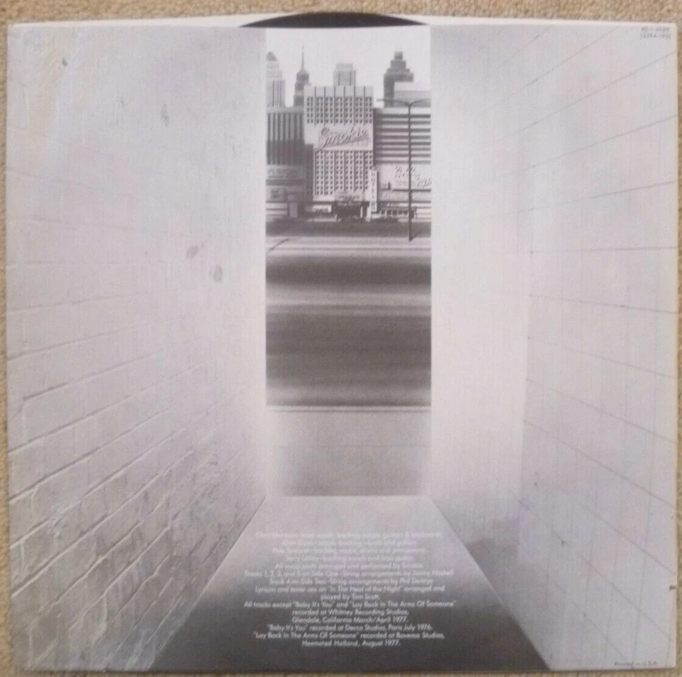 Smokie Bright Lights And Back Alleys 1977 US Vinyl LP + Inner RS-1-3029 VG+/VG+ - Image 4 of 4