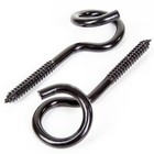 PIGTAIL SCREW HOOKS Black Large Heavy Duty Twist In Swing Wall Hammock Loop UK