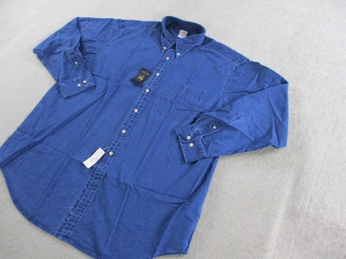 VINTAGE Brooks Brothers Shirt Mens XL Blue Indigo Dress Button Up Long Sleeve - Picture 2 of 10