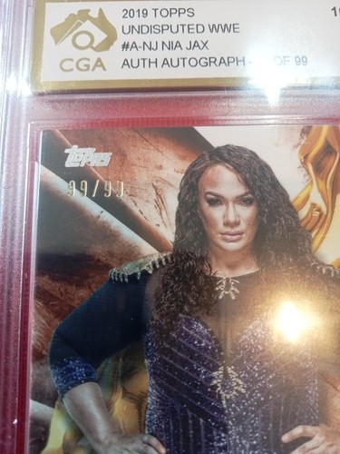 NIA JAX AUTO TOPPS WWE UNDISPUTED 2019 GRADED MINT 9 #99/99 - Picture 2 of 7