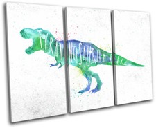 Tyranosaurus Rex Dinosaur For Kids Room TREBLE CANVAS WALL ART Picture Print
