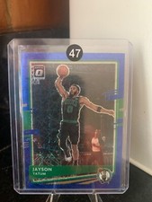 Jayson Tatum 2020-21 Donruss Optic #77 Blue Velocity Holo Prizm Boston Celtics