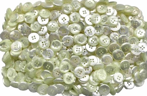 Buttons 15mm Cream Ivory White Pearlescent Polished 4 Hole Shirt Button (AA54) - Picture 22 of 24