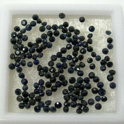 Qty 1 Round Australian Sapphire Loose Gemstone - Good Blue to Dark Blue Black - Picture 20 of 62