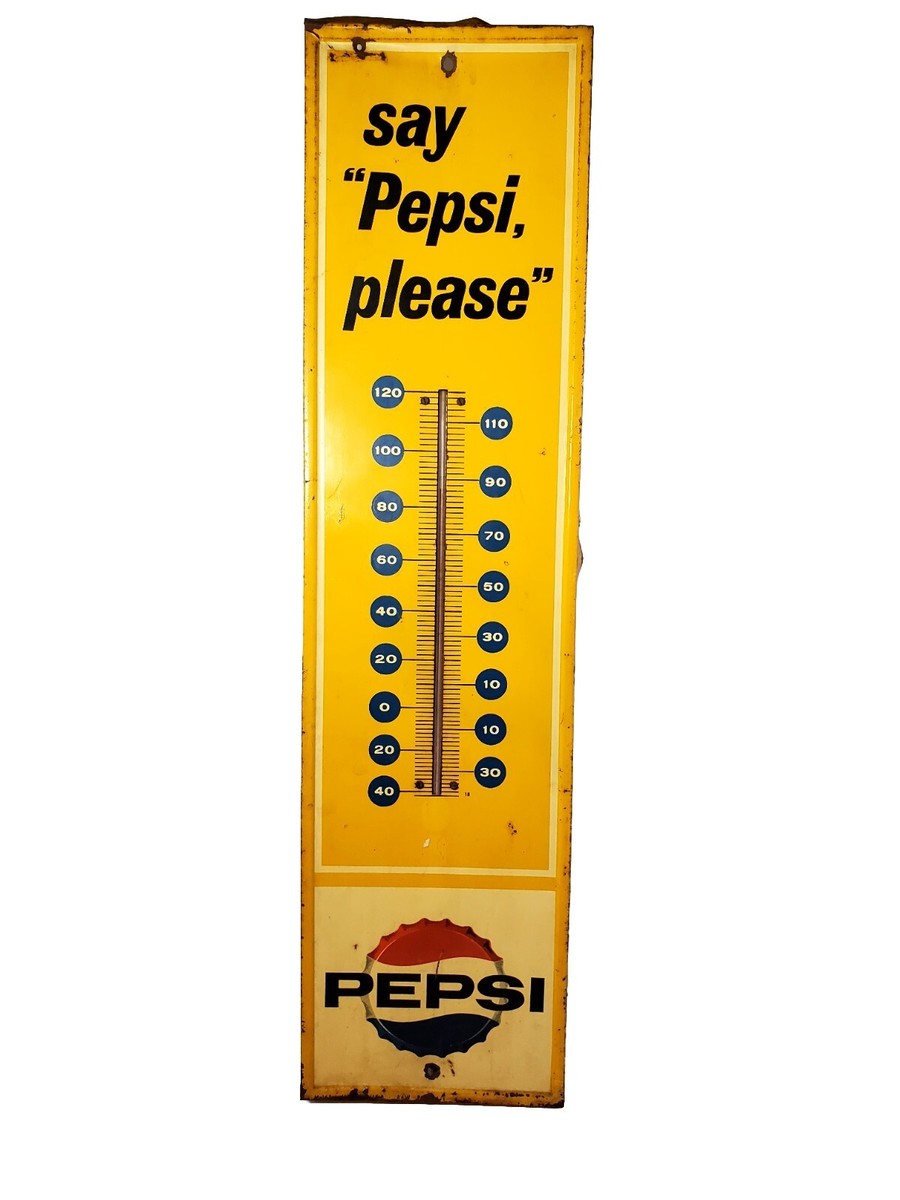 Vintage Pepsi Advertising Thermometer Say Pepsi Please | eBay