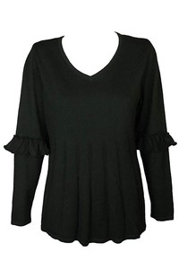 volants tricot à en pour Style femmes à Pull manches Co pHtF0