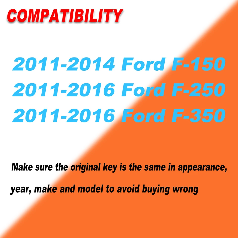 2 para Ford 2011-2016 F250 F350 Mando a distancia Llavero CWTWB1U793 164-R8067+ Kit de herramientas Foto 3 de 4