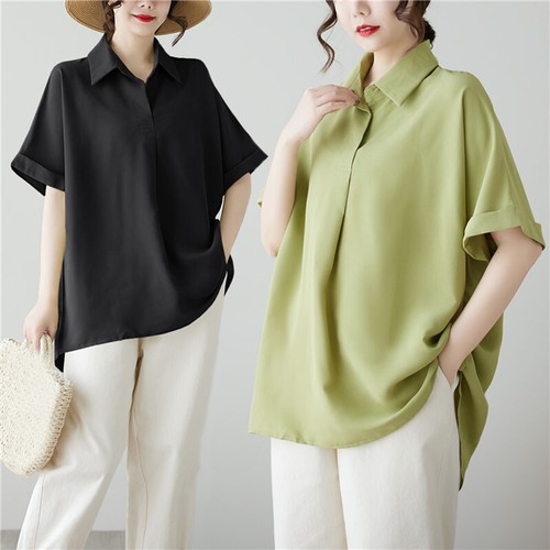 Verano Mujeres Camisas Informales Sueltas Blusa Manga Corta Pullover Prendas para el torso Camisetas - Imagen 1 de 17