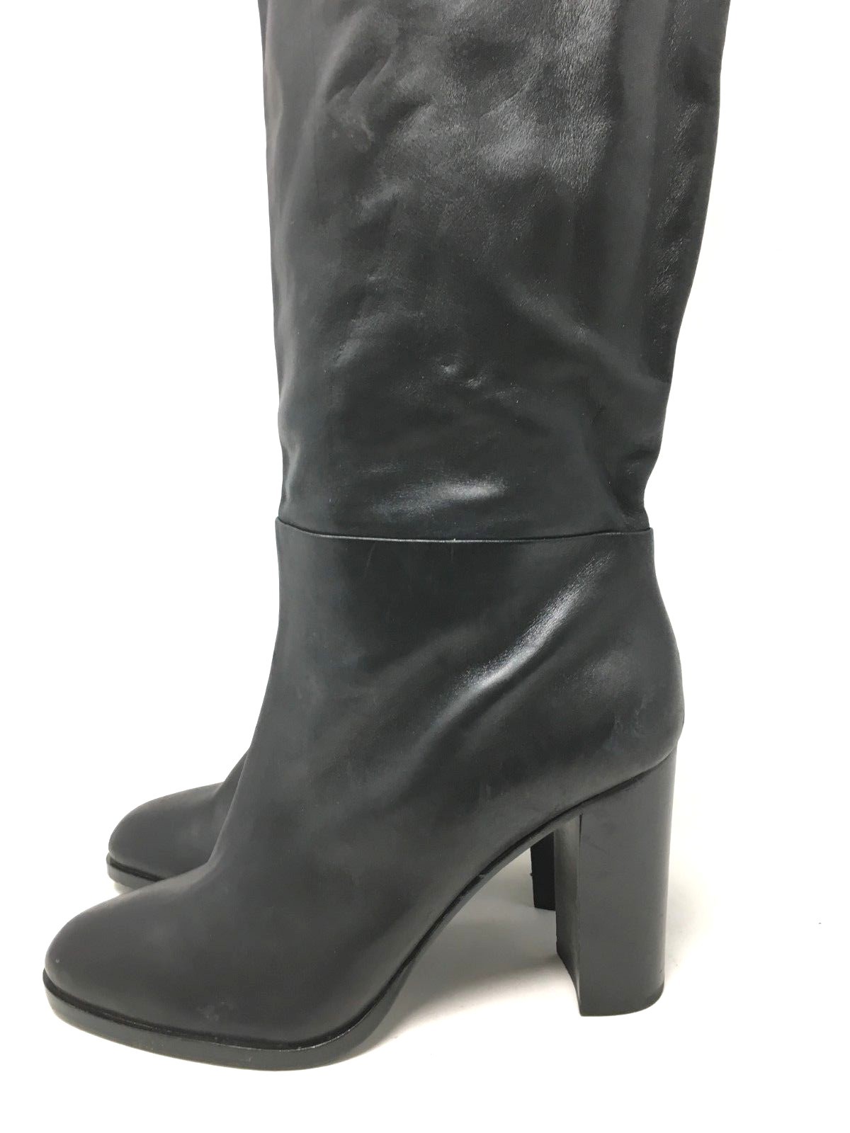 Nuevo pour la Victoire Mitad de Cuero Pantorrilla botas De Cuero de Negro Tamaño 10 0661f9 Nuevo pour la Victoire Mitad de Cuero Pantorrilla botas De Cuero de Negro Tamaño 10 0661f9