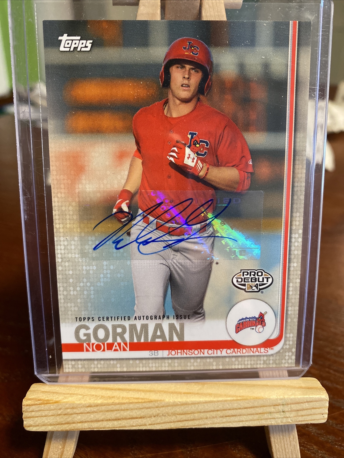 Nolan Gorman St. Louis Cardinals Auto #/50 2019 Topps Pro