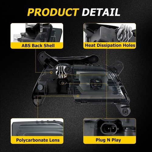 Bumper LED Fog Lights Lamp For Chevrolet Silverado 1500 2500HD 3500HD 2019-2023 - Picture 7 of 12
