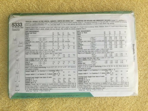 Simplicity Patterns ~ CUT PATTERNS ~ All Size 2 * ~ * ~ * ~ * ~ * ~ Listing 5853 - Picture 23 of 127