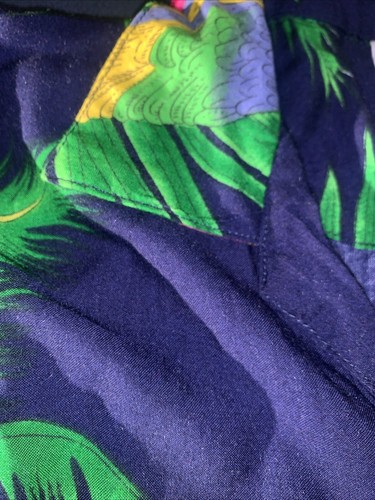 Basix Hawaiian Shirt Jammin Palm Trees Parrots Fish Men’s XXL VTG Ocean EUC Blue - Picture 5 of 7