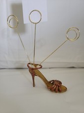 Enamel High Heel Shoe Photograph Photo Business Card Letter Memo Holder Desktop