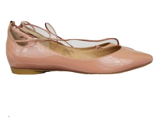 NEW Banana Republic Women’s Ballet Shoe Almond-Toe sz 8M Lace-Up Flat Pink NIB - Picture 7 of 12