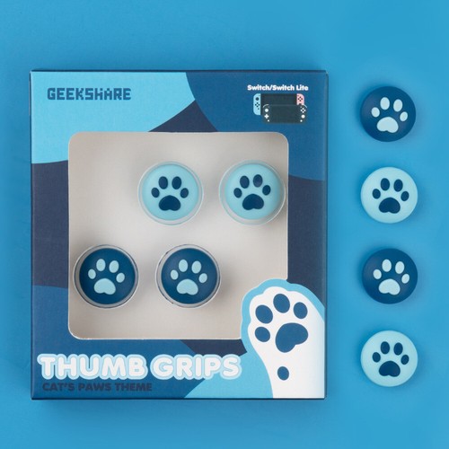 4pcs Cat Paw Analog Thumb Grips Caps Joystick Case Cover for Nintendo Switch - Picture 12 of 20