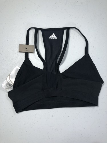 Sujetador deportivo Adidas All Me de 3 bandas de malla negro talla XS para mujer - Imagen 2 de 6