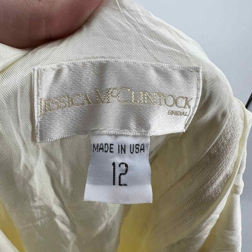 Abito vintage Jessica McClintock da sposa senza maniche in pizzo completo stratificato RARO taglia 12 - Foto 7 di 14