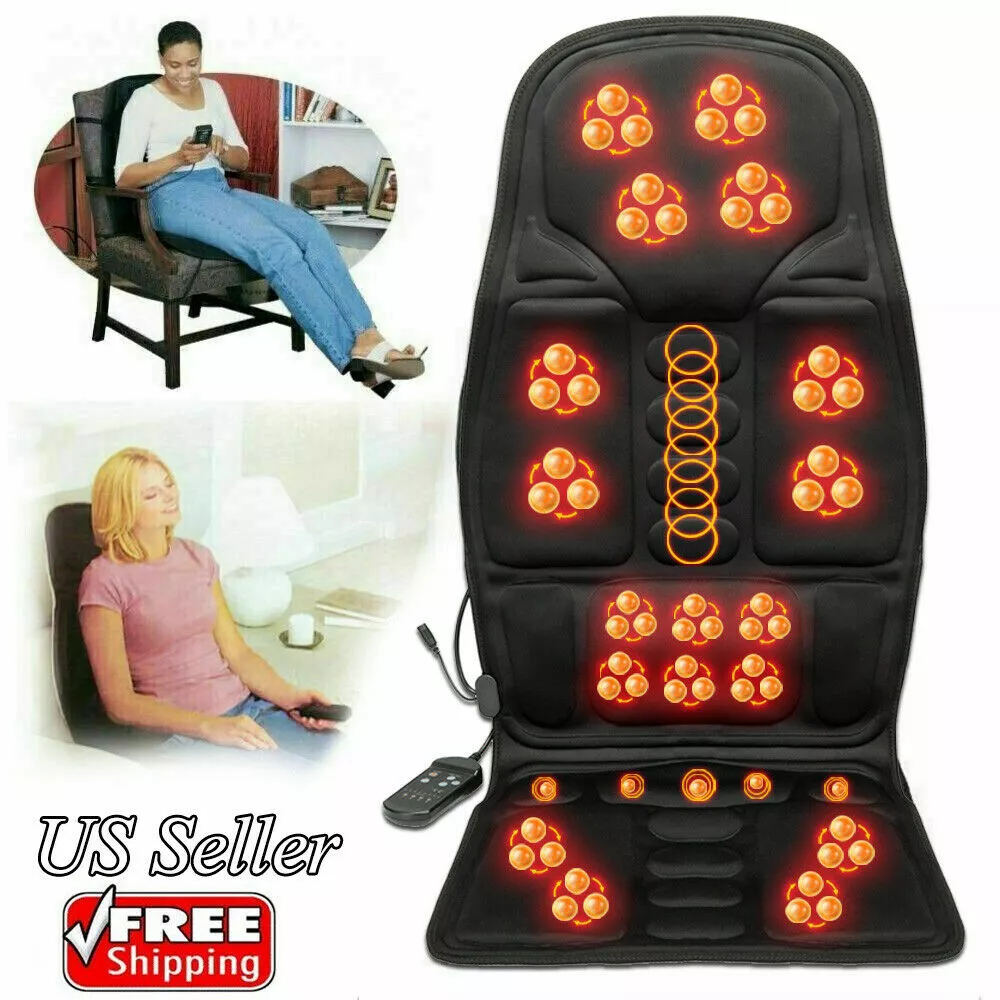 8 Mode Massage Seat Cushion with Heated Back Neck Massager Chair for Home &  Car