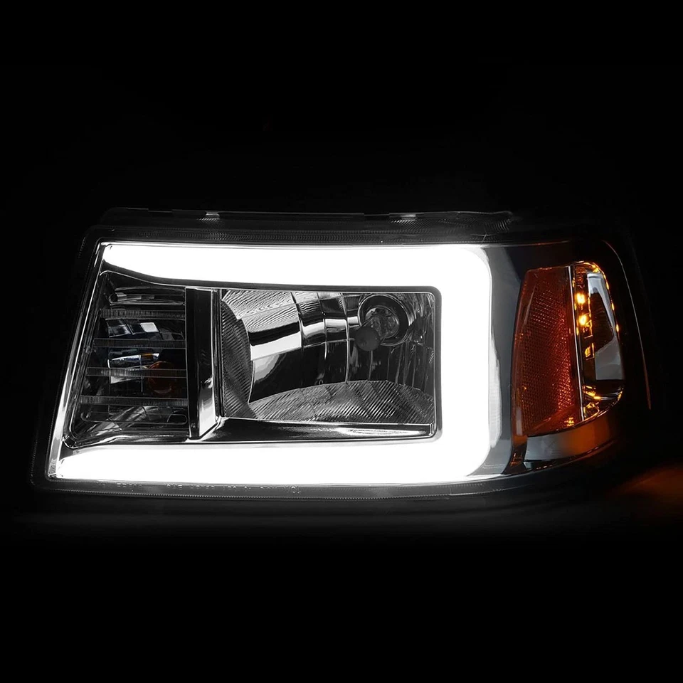 Faros de cristal para Ford Ranger ANZO (111512) 2001-2011 con barra de luz cromada Hou... Foto 4 de 4