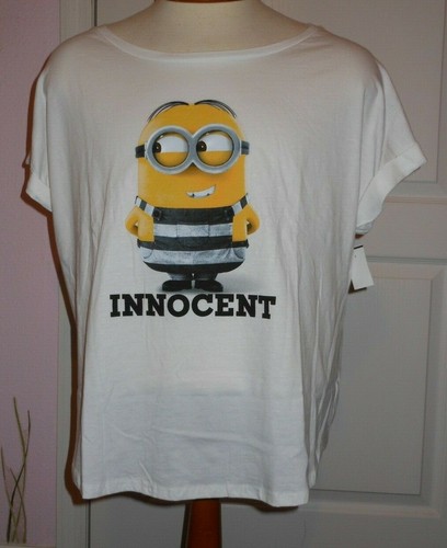 DESPICABLE ME MINIONS GRAPHIC T SHIRT "INNOCENT" Woman's LG or XX-LG NWT - Picture 1 of 15