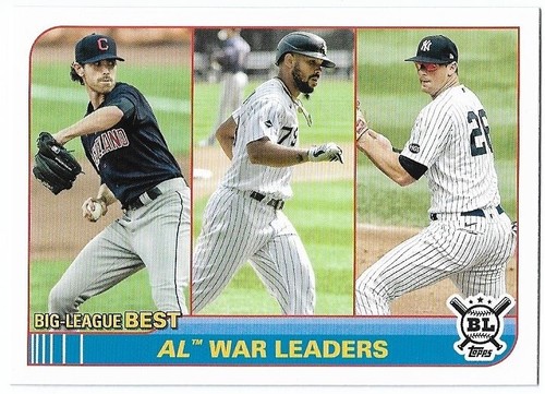 2021 Topps Big League #257 Bieber/Abreu/LeMahieu AL WAR LDRS Indians/White Sox - Picture 1 of 2