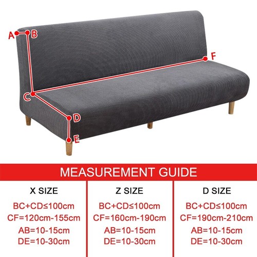Sofa Bed Cover Folding Slipcover Stretch Armless Couch Covers Protector Elastic - Bild 2 von 35