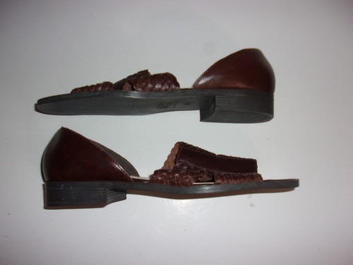 NUEVO MERONA Zapatos sin cordones para mujer Marrón Tejido Imitación Cuero TALLA 10 - Imagen 4 de 5