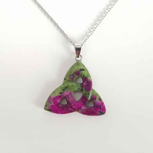 Quartz Crystal Necklace Stone Pendant Trinity Reiki Healing High Quality Chain - Picture 27 of 36