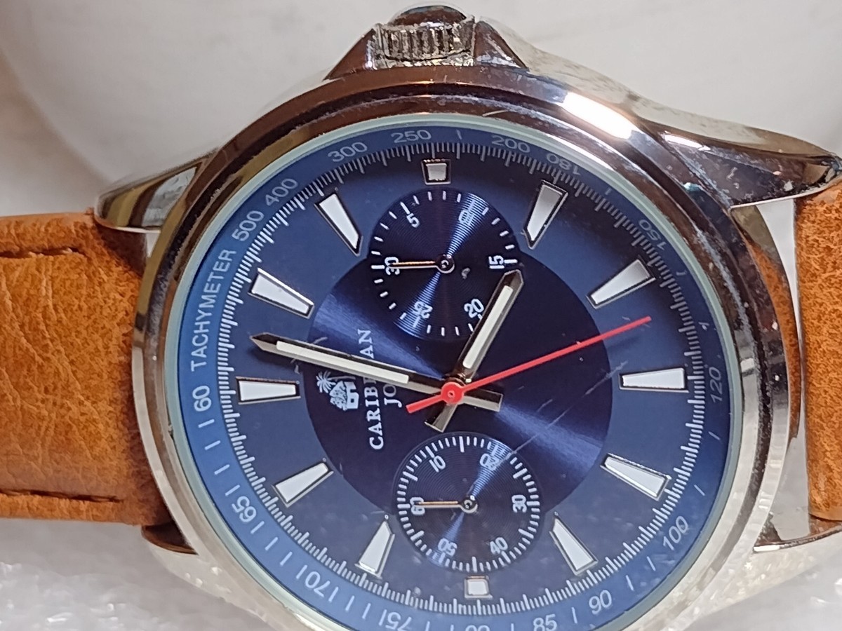 Caribbean Joe CJ7108SL Wrist Watch, 8.5 inch strap, 43 mm, works well | eBay Caribbean Joe CJ7108SL Wrist Watch, 8.5 inch strap, 43 mm, works well | eBay