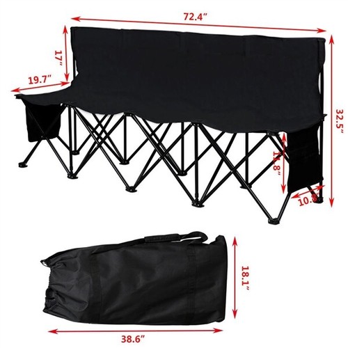 Silla Plegable de Camping Silla de Playa Portátil Banco de Jardín con 4 Asientos - Imagen 3 de 9