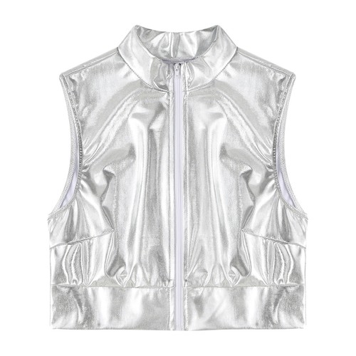 T-shirt donna lucida metallizzata olografica festa scintillante scintillante discoteca - Foto 76 di 98