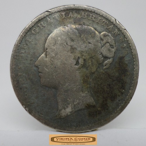 1884 Great Britain Silver One Shilling - #C48250NQ - Picture 2 of 2