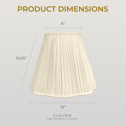 Royal Designs Inc. Lamp Shade Bottom Outside Scallop Gather Pleat Lampshade - Picture 5 of 35