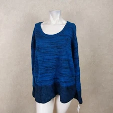 Style & Co New Womens Boxy Eyelash Heather Blue Sweater __ NWT B3B1