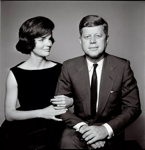 Impresión fotográfica 8x10 de John F Kennedy y Jacqueline