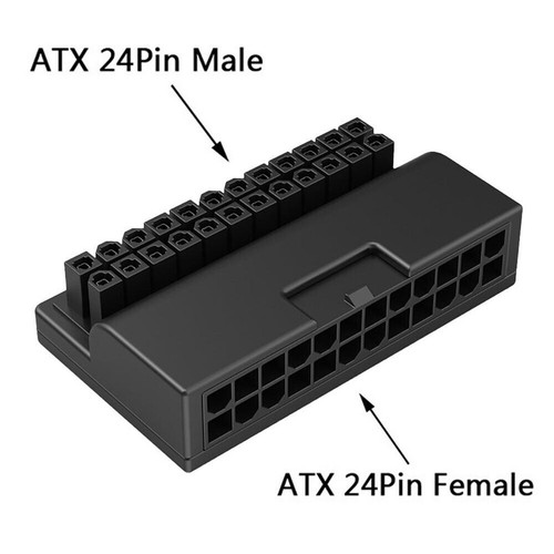 90 Degree ATX 24Pin Female to Male Connector Prolonged Plastic Power Adapter m - Picture 11 of 18