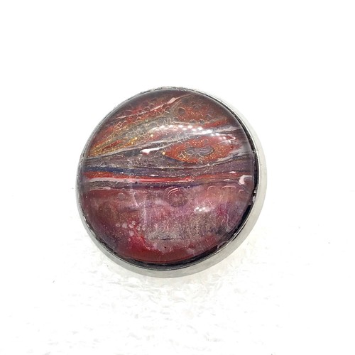Handmade buttons unique 20mm hand painted glass dome in stainless steel setting - Picture 33 of 70