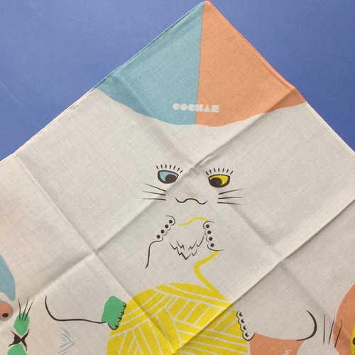 Tessuto avvolgente giapponese Furoshiki con quattro gatti di Kyoto Giappone - Foto 5 di 11