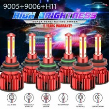 9005 9006 H11 LED Combo Headlight Fog Light Kit High Low Beam Bulb White 6000K